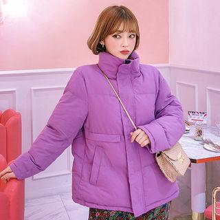 Funnel-neck Zip-up Padding Jacket