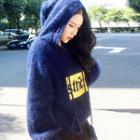 Furry Knit Hooded Sweater