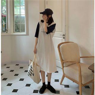 Lettering Sleeveless Dress / Short-sleeve T-shirt