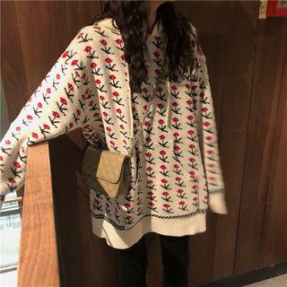 Flower Knit Sweater / Plain Leggings