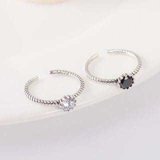 925 Sterling Silver Zircon Open Ring