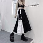 Paneled Chained Midi A-line Skirt