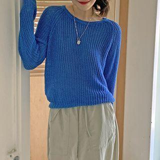 Raglan-sleeve Vivid Sweater