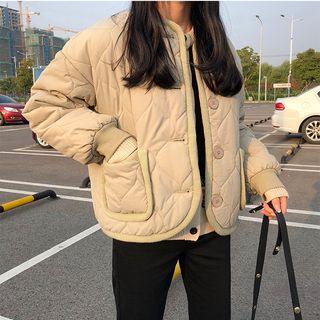 Dual-pocket Buttoned Quilted Jacket