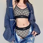 Set: Patterned Padded Camisole Top + Bottom