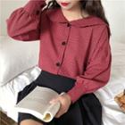 Plaid Sailor Collar Long-sleeve Blouse