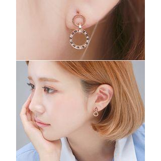 Lettering Twin Hoop Earrings