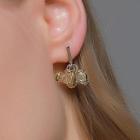 Faux Crystal Alloy Leaf Dangle Earring 1 Pair - S362 - 01 - Gold - One Size