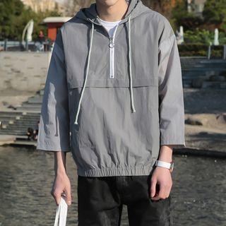 3/4-sleeve Half-zip Hoodie