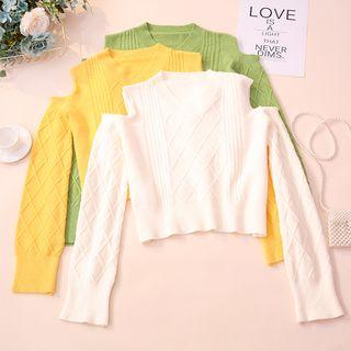 Cutout Cable Knit Top