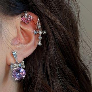 Cross / Bow Faux Crystal Earring / Set