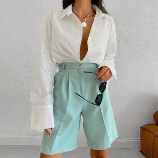 Long Sleeve Loose-fit Plain Shirt