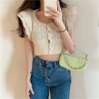 Knit Sleeveless Crop Top Almond - One Size