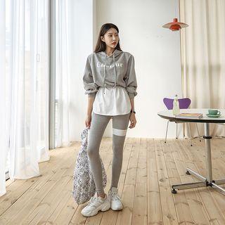 Athleisure Set: Lettered Layered Hoodie + Leggings