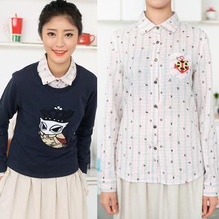 Anchor Appliqué Shirt Pink - One Size