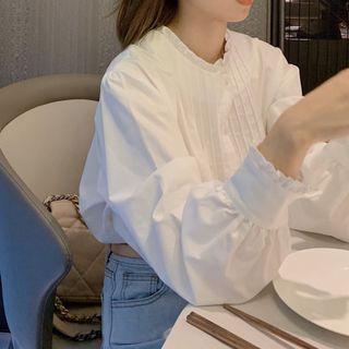 Puff-sleeve Frill Trim Blouse / Camisole Top