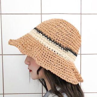 Color Panel Straw Sun Hat