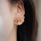 Flower Beaded Stud Earrings / Clip-on Earrings
