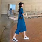 Dip-back Knotted T-shirt Dress