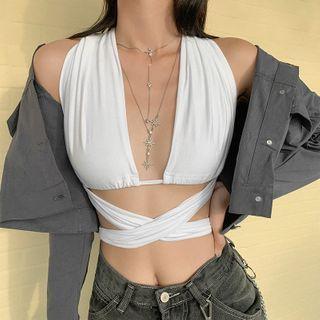 Halter-neck Sashed Top