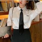 Pocket Detail Shirt With Tie With Black Tie - Shirt - White - One Size