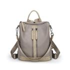 Oxford Panel Zipped Backpack