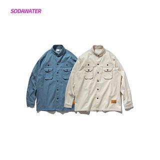 Mandarin-collar Loose-fit Shirt