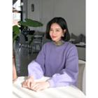 Balloon-sleeve Loose-fit Wool Blend Sweater