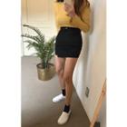 Cotton Micro Mini Skirt