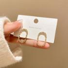 Rhinestone Alloy Earring E4916 - 1 Pair - Gold & Transparent - One Size