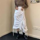 Midi Drawstring A-line Skirt