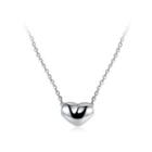 Simple Romantic Heart Pendant Necklace Silver - One Size