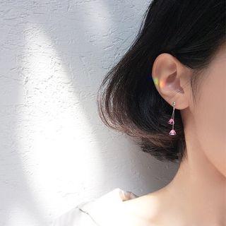 Sterling Silver Single Flower Drop Earrings