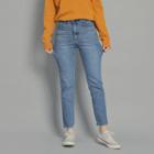 Cut-hem Straight-cut Jeans