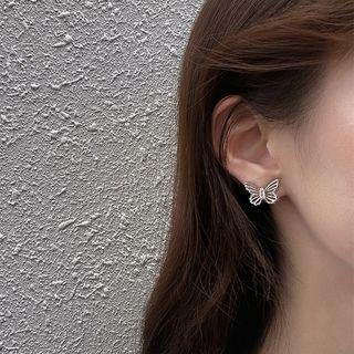 Cutout Alloy Butterfly Earrings 1 Pair - Earrings - As Shown In Figure - One Size