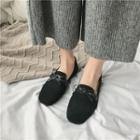 Bow-accent Square-toe Loafers