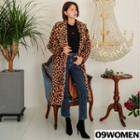Faux-fur Leopard Coat Brown - One Size