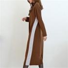 Contrast-trim Long T-shirt Dress