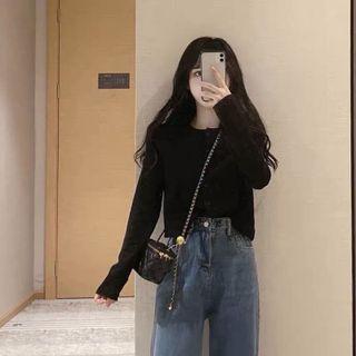 Cardigan / Wide Leg Jeans / Set