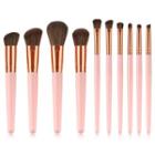 Set Of 10: Makeup Brush T-10-160 - Set Of 10 - Pink & Gold - One Size