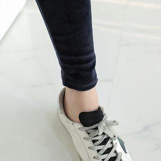 Pipe-trim Velvet Leggings