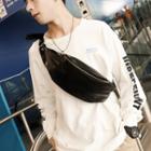 Faux Leather Sling Bag Premium Edition - Litchi Grain - Black - One Size