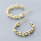 925 Sterling Silver Chained Open Hoop Earring