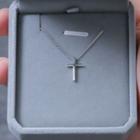 925 Sterling Silver Cross Pendant Necklace Glossy Cross Necklace - One Size