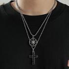 Rhinestone Crisscross Necklace / Star Necklace / Set