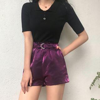 Glitter High-waist Shorts
