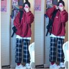 Zipped Hoodie / Long-sleeve T-shirt / Plaid Pants