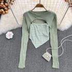 Set: Asymmetrical Camisole + Knit Crop Top