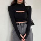 Set: Turtleneck Cropped Top + Camisole Top