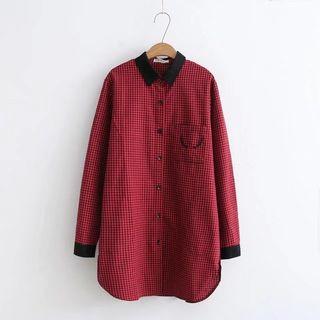 Embroidery Gingham Shirt